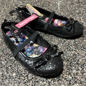 NWT Faded Glory Black Sparkle Dress Shoes 🐣Cute for Easter!🐣